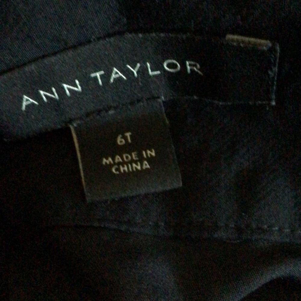 Ann Taylor Tie Waist Black Cream Palm Tree Tropical Classic A-line Midi Skirt 6T - Picture 12 of 12
